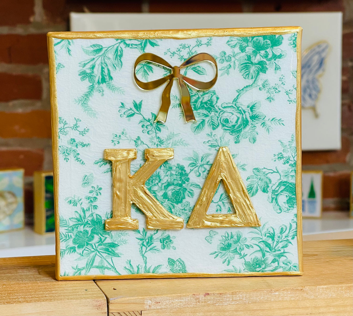 Kappa Delta on Green Floral with Bow