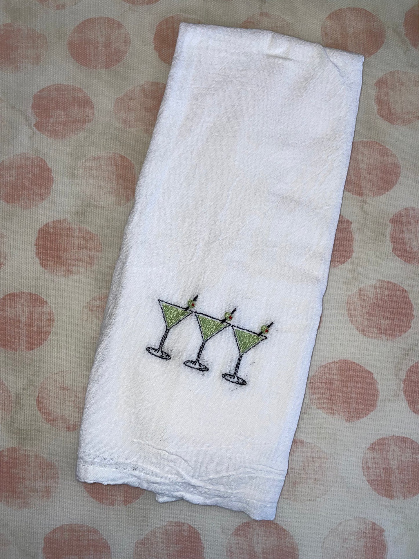 Linen Tea Towel - 3 Dirty Martinis