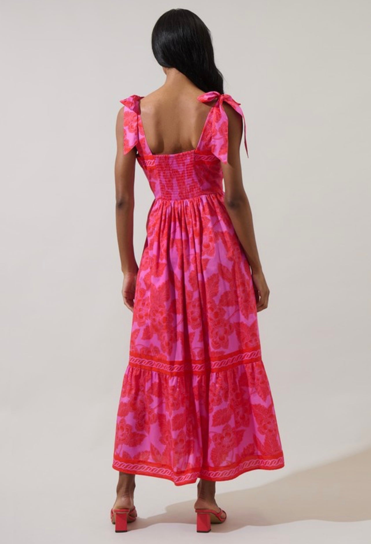 Rency Floral Pime Smocked Maxi Dress