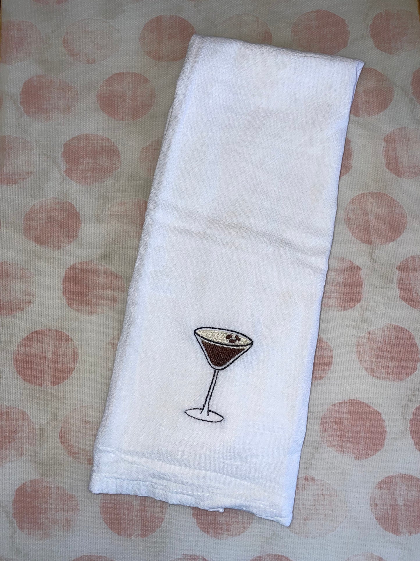 Linen Tea Towel - Espresso Martini