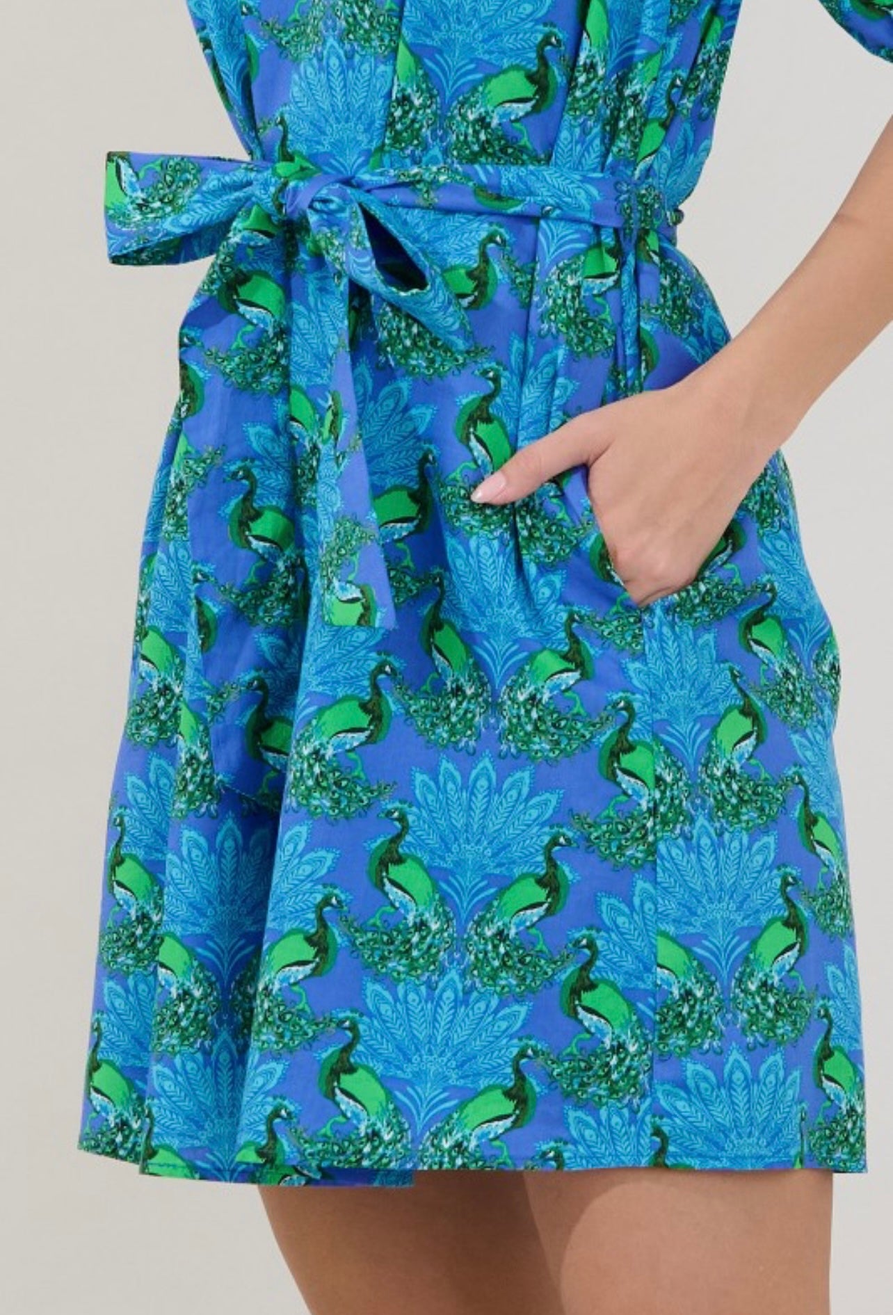 GENIA SHIFT MINI DRESS PEACOCK