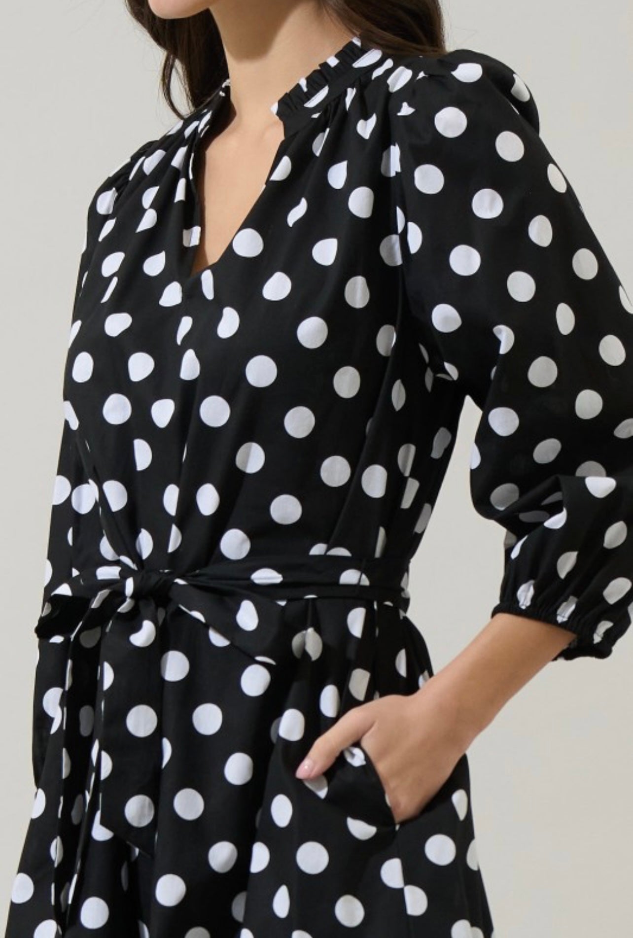 Saraya Dot Eira Poplin Mini Dress