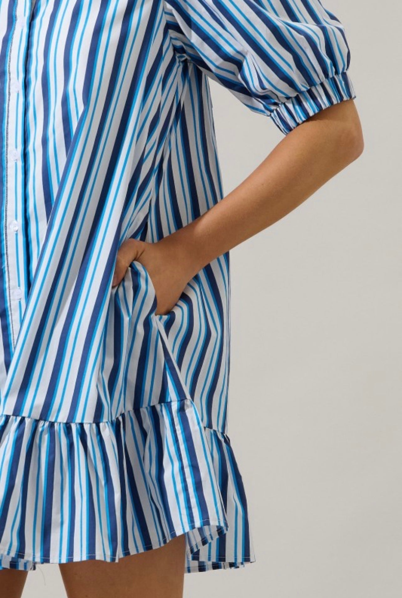 LEVY BUTTON DOWN SHIFT DRESS NORRA
