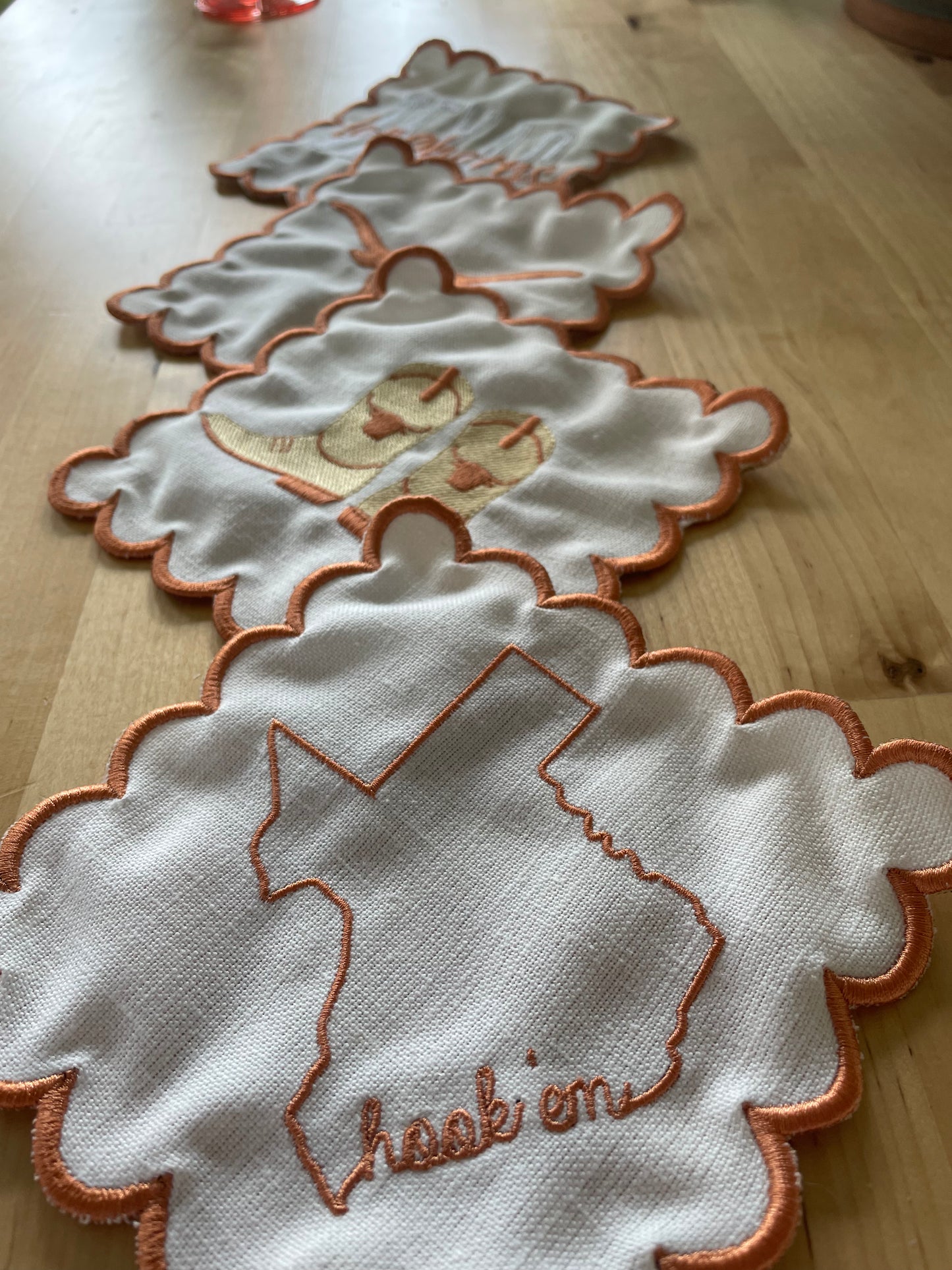 Linen Cocktail Napkins - "Hook 'em"