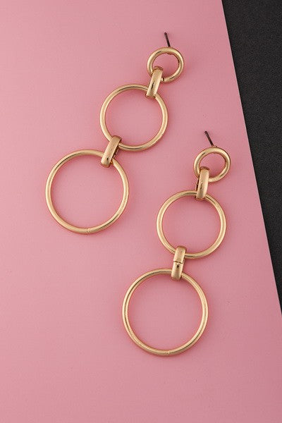 Triple Round Drop Earrings