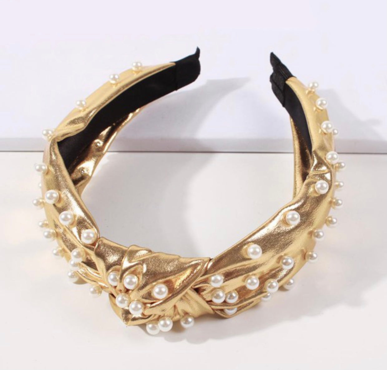 Mardi Gras Gold & Pearl Headband