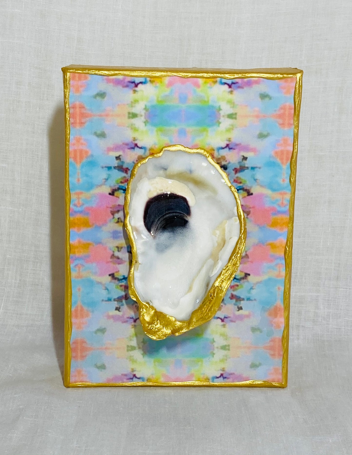 Orange & Blues Pattern with Oyster