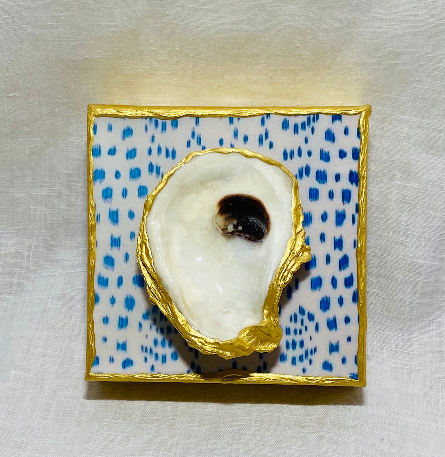 Blue & White Pattern with Oyster