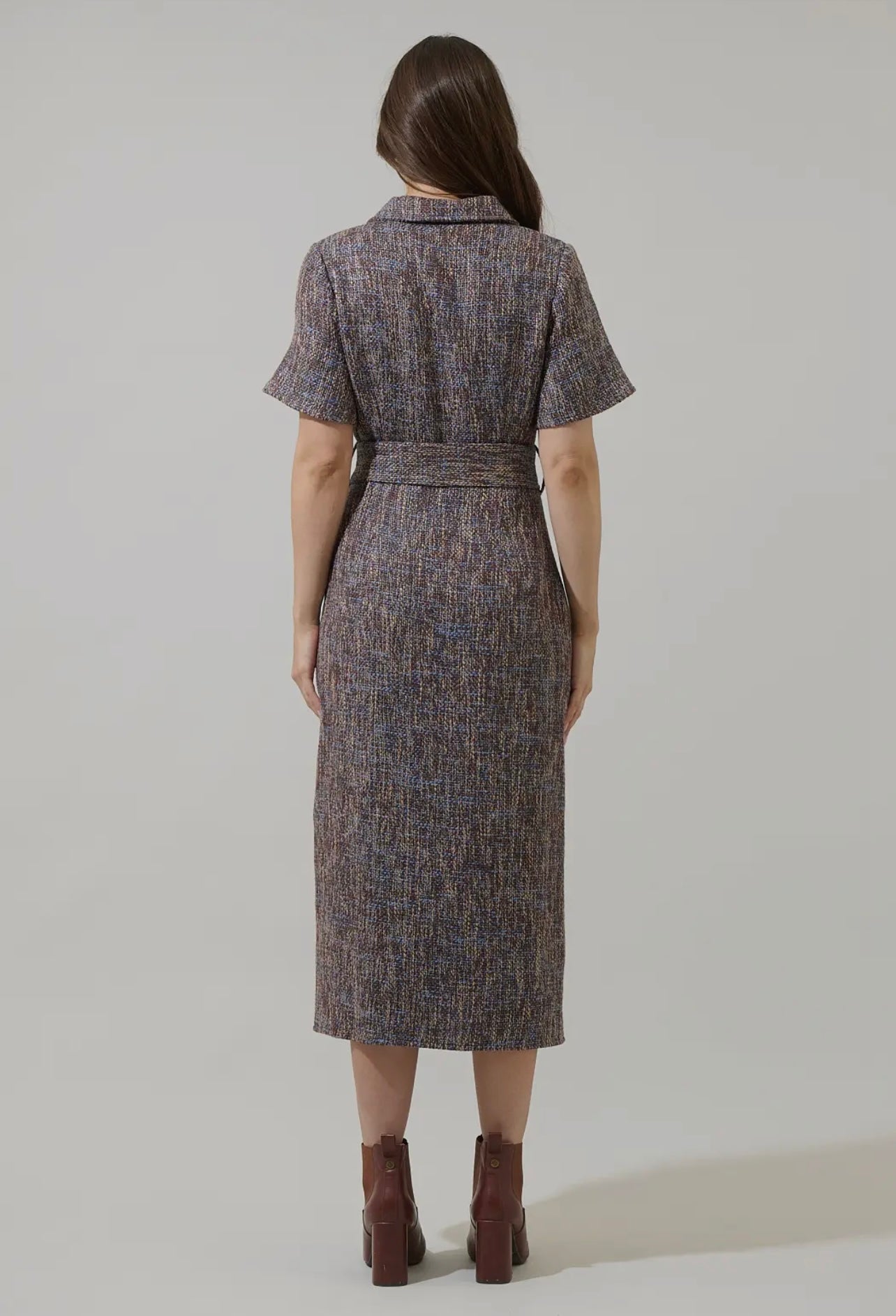 Serah Tweed Button Up Midi Dress