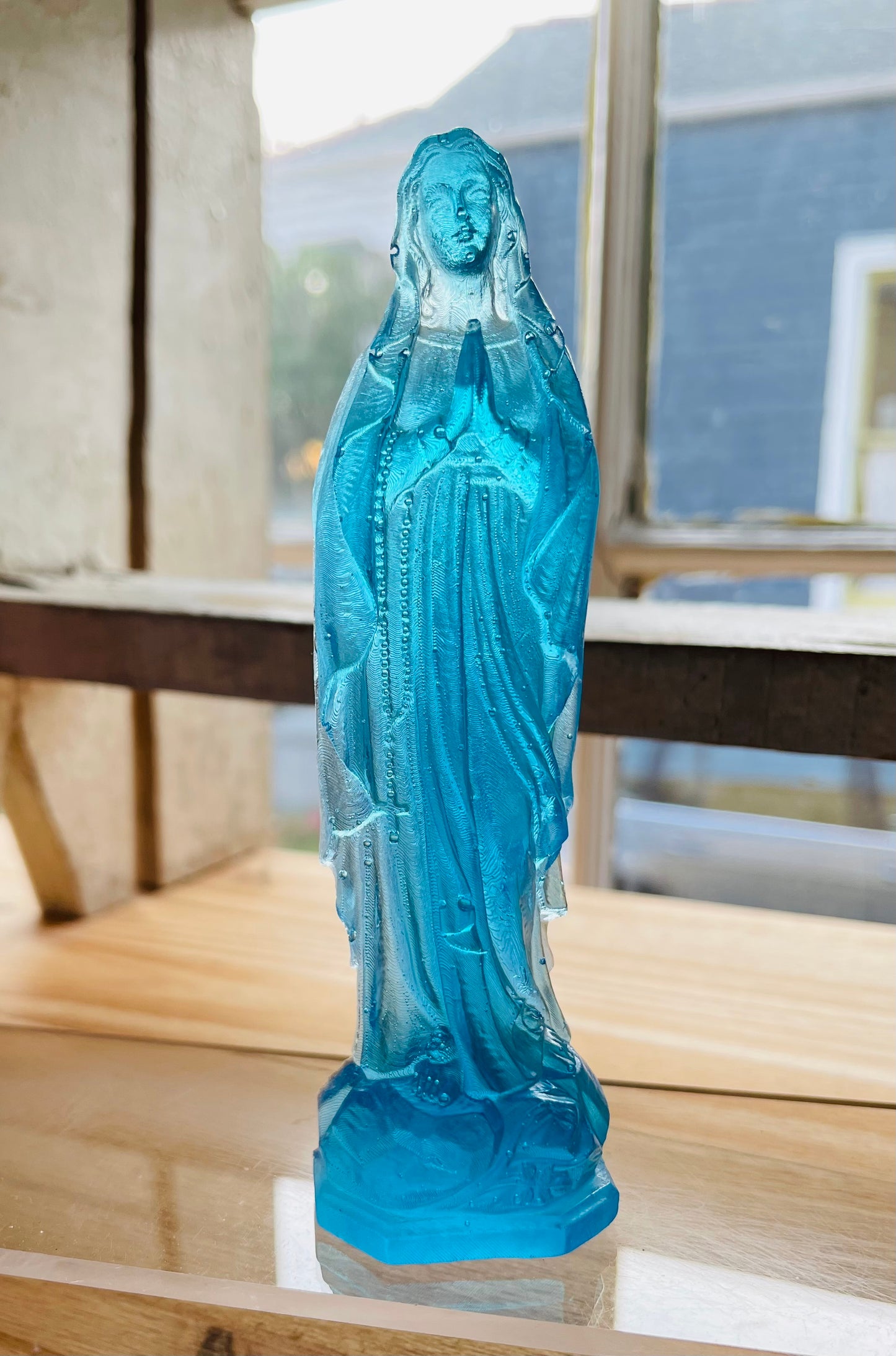 Bright Blue 6” Mother Mary Statue