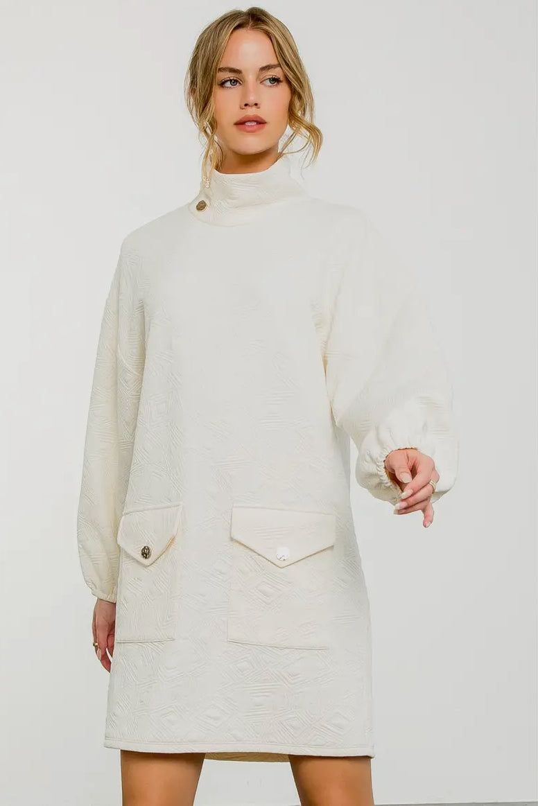 Long Sleeve Textured Dress