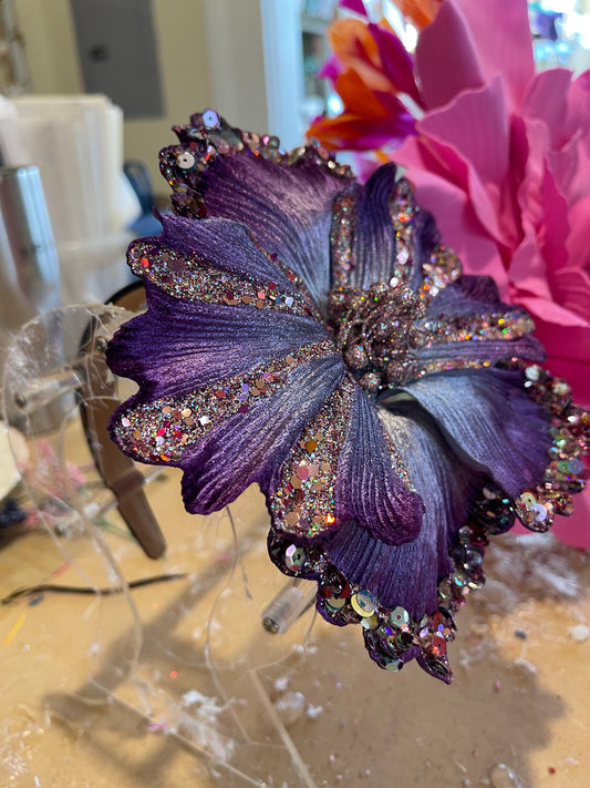 Purple Sequin Flower