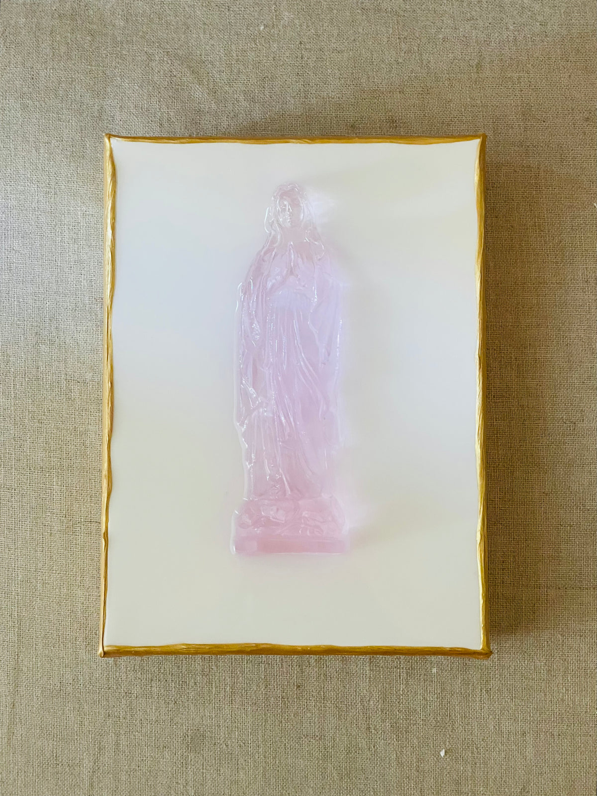Light Pink Mary on a White 6x8 Canvas