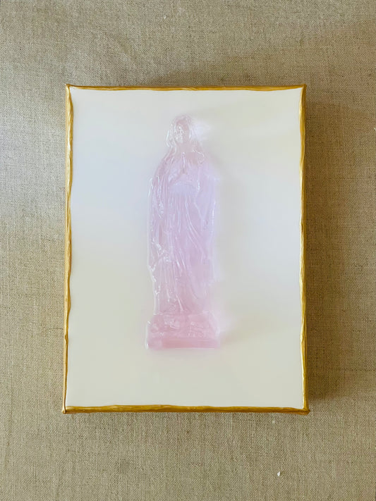 Light Pink Mary on a White 6x8 Canvas