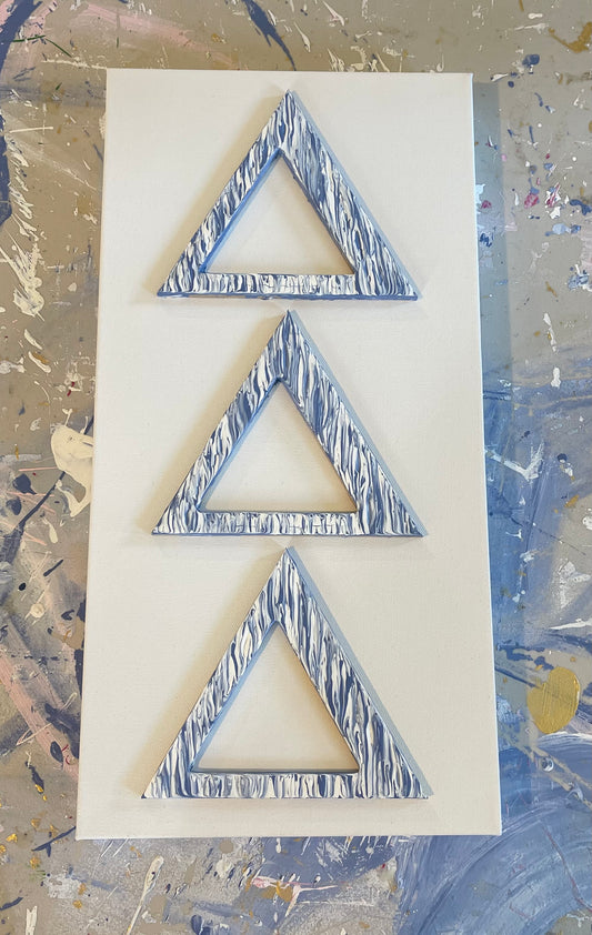 Delta Delta Delta Blue & White Letters on 10x20