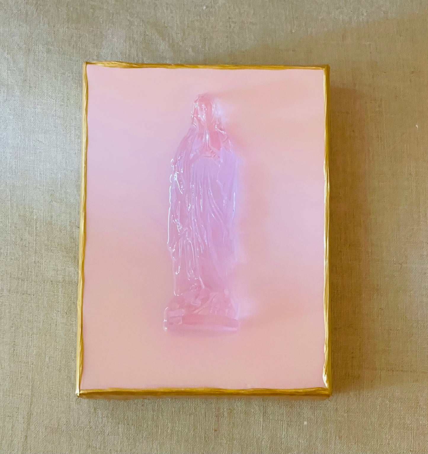 Light Pink Mary on a Light Pink 6x8 Canvas