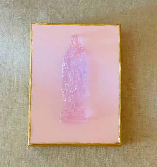 Light Pink Mary on a Light Pink 6x8 Canvas