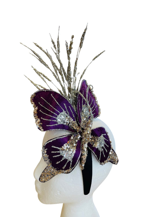 Purple Sequin Butterfly Headpiece