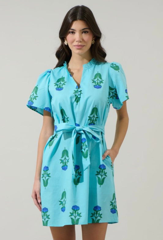 Amena Floral Ema Shift Mini Dress