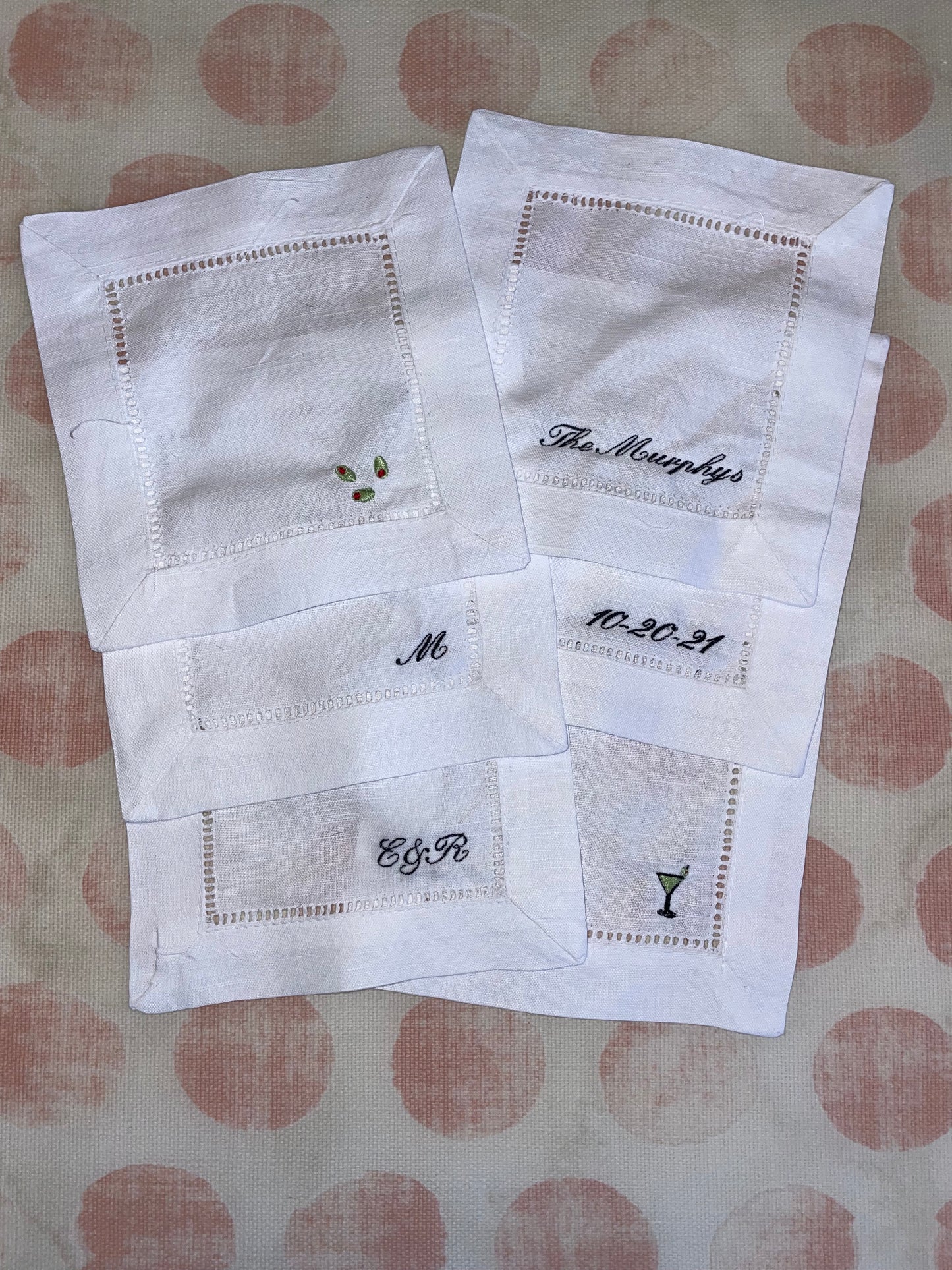 Linen Cocktail Napkins - Just Married
