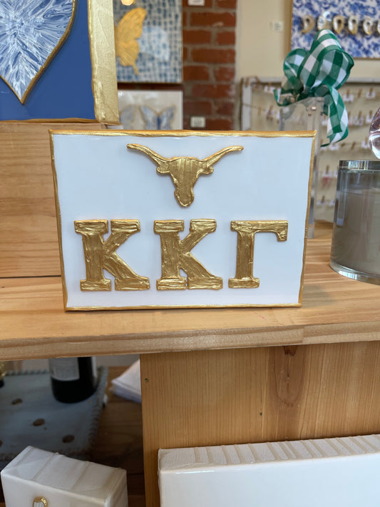 Kappa Kappa Gamma with Longhorn on Canvas