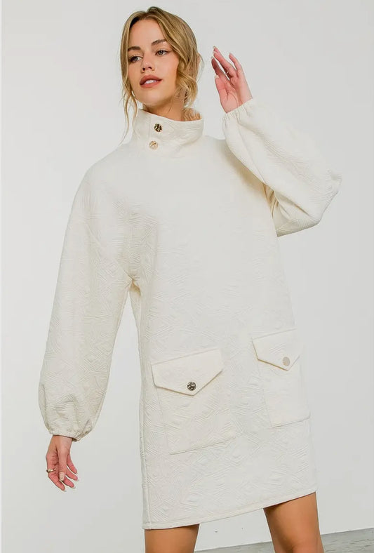Long Sleeve Textured Dress