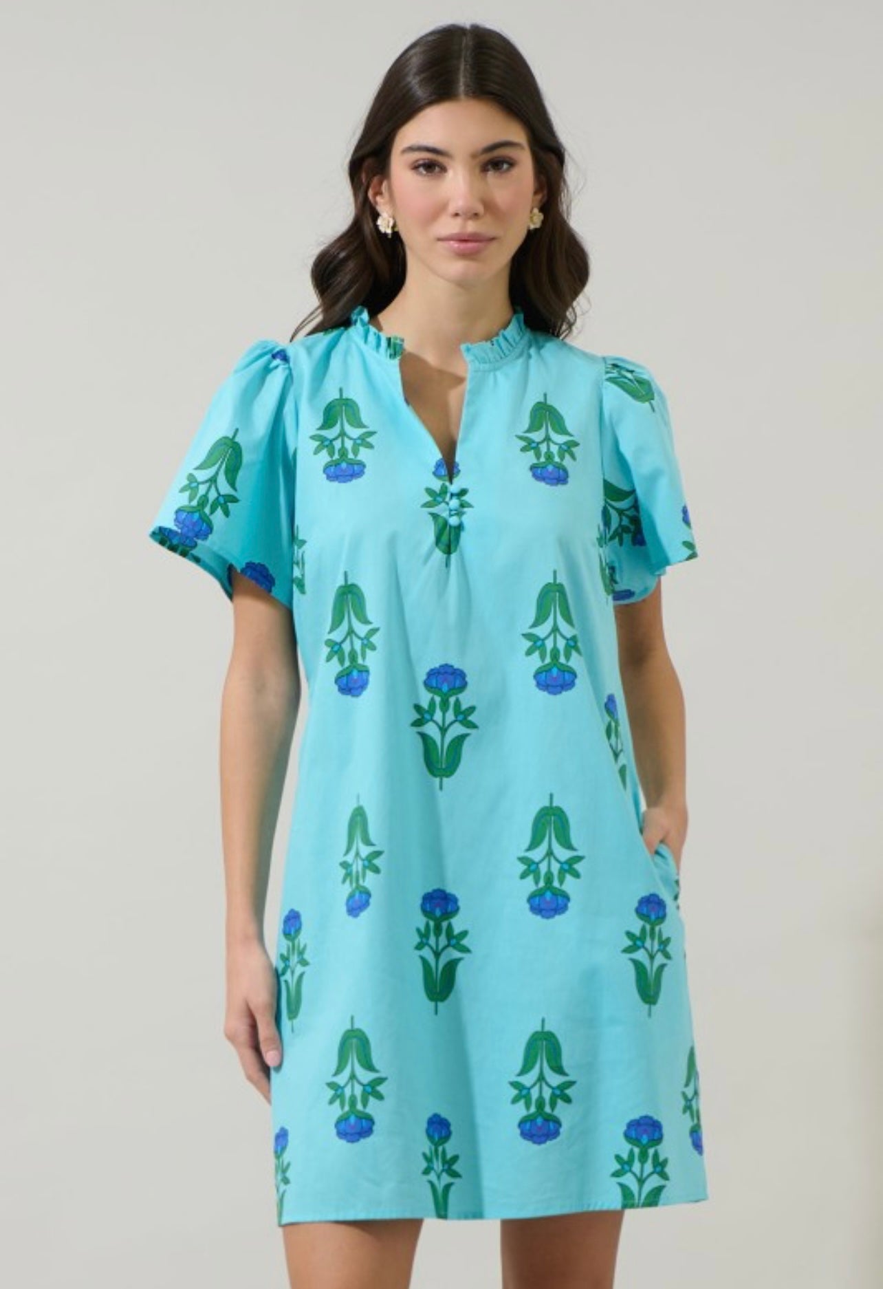Amena Floral Ema Shift Mini Dress