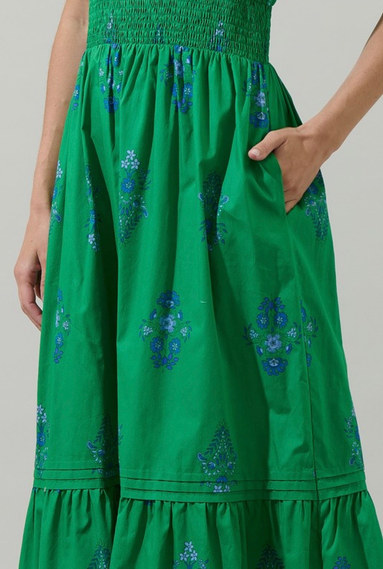 HALINA FLORAL BELRAJ POPLIN MAXI DRESS