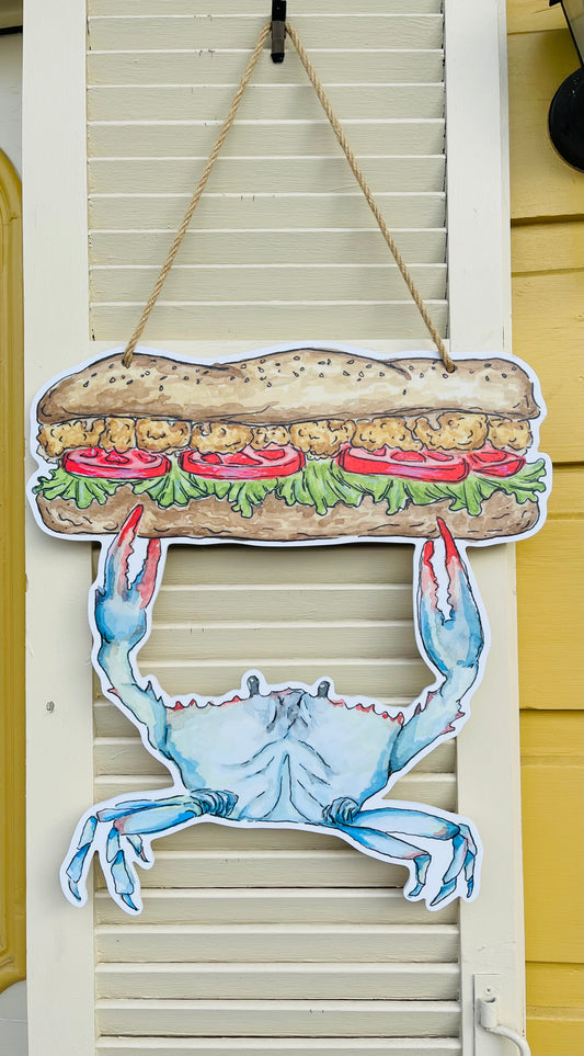 Po-Boy Crab Door Hanger