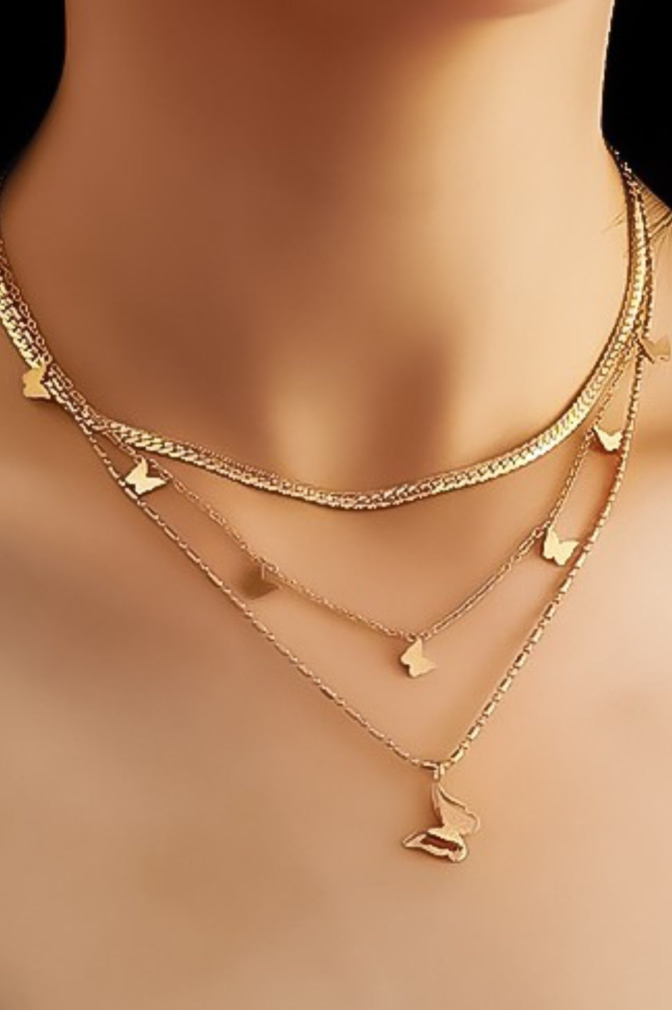 Butterfly Layered Chain Necklace