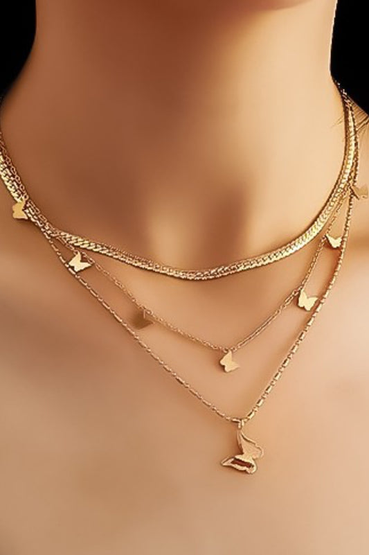 Butterfly Layered Chain Necklace