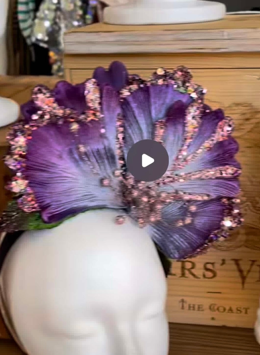 Double Purple Sequin Flower