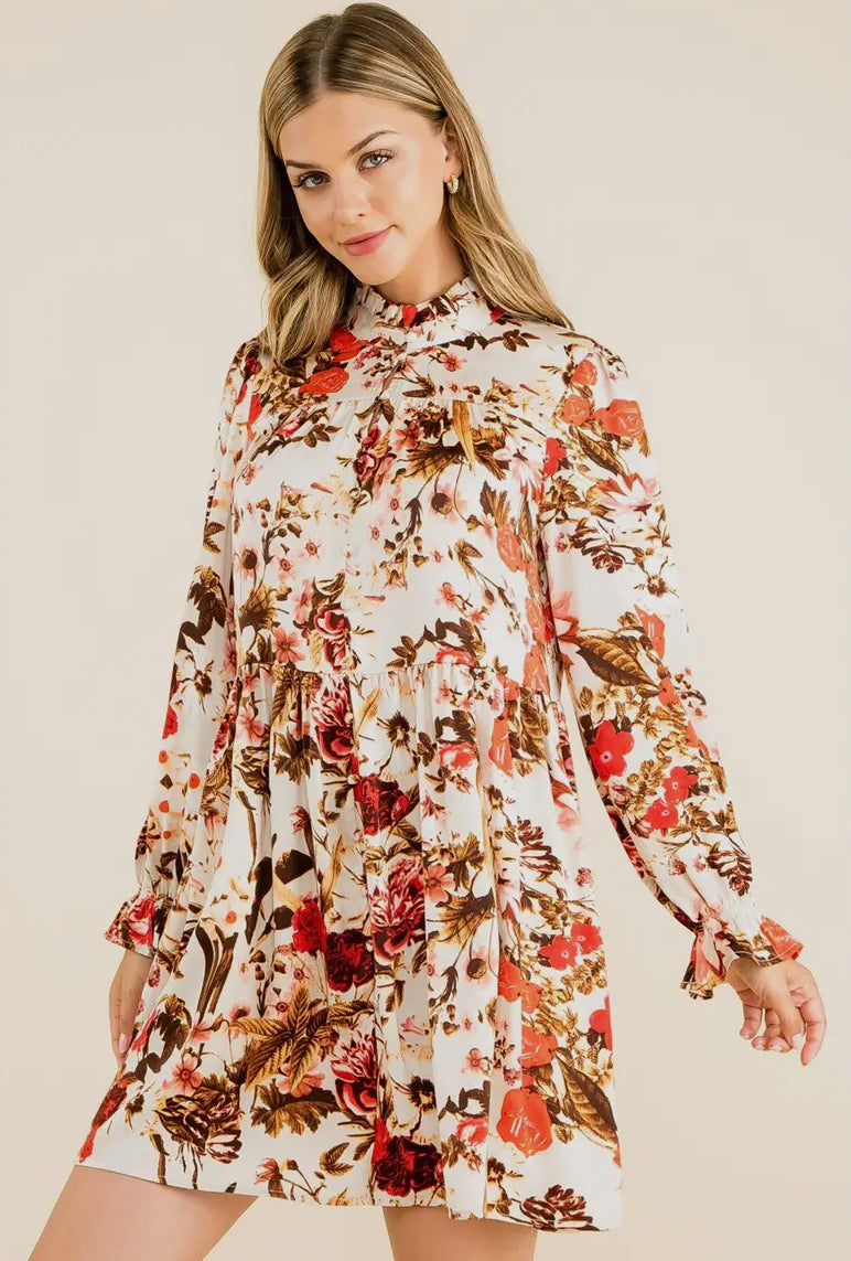 Floral Print Button Up Dress