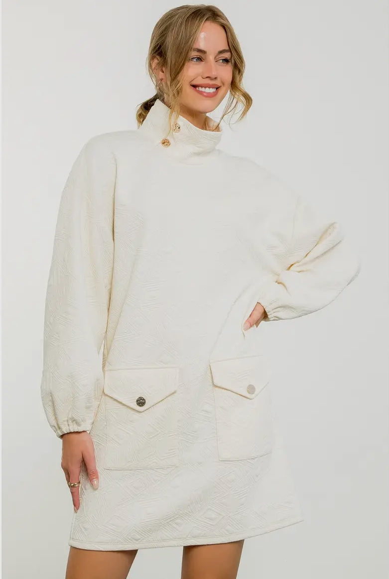Long Sleeve Textured Dress