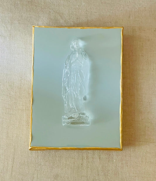 Clear Mary on a Duck Egg 6x8 Canvas