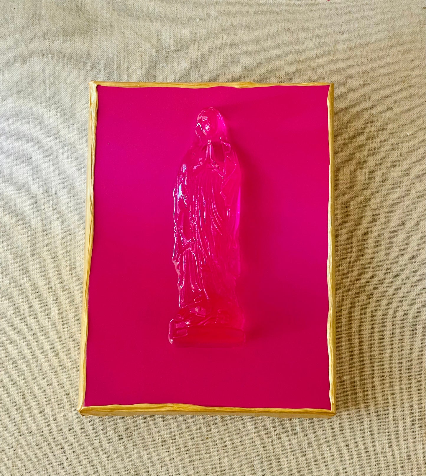 Magenta Mary is on a Magenta 6x8 Canvas