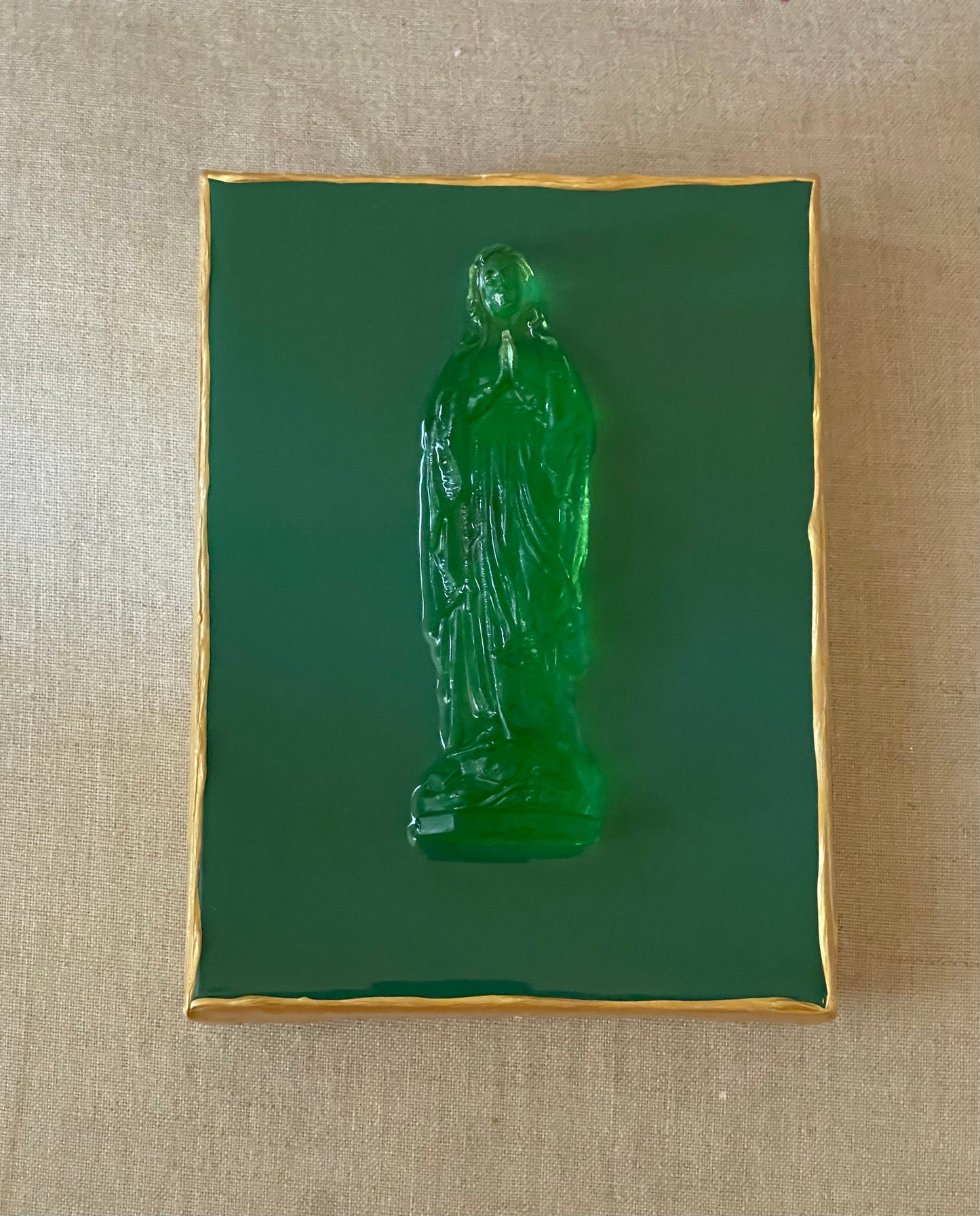 Green Mary on a Green 6x8 Canvas