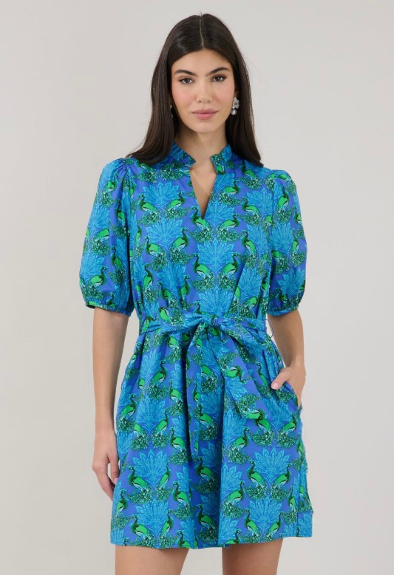 GENIA SHIFT MINI DRESS PEACOCK