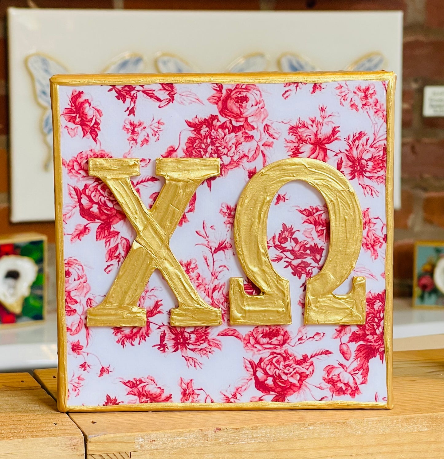 Chi Omega with Red Floral