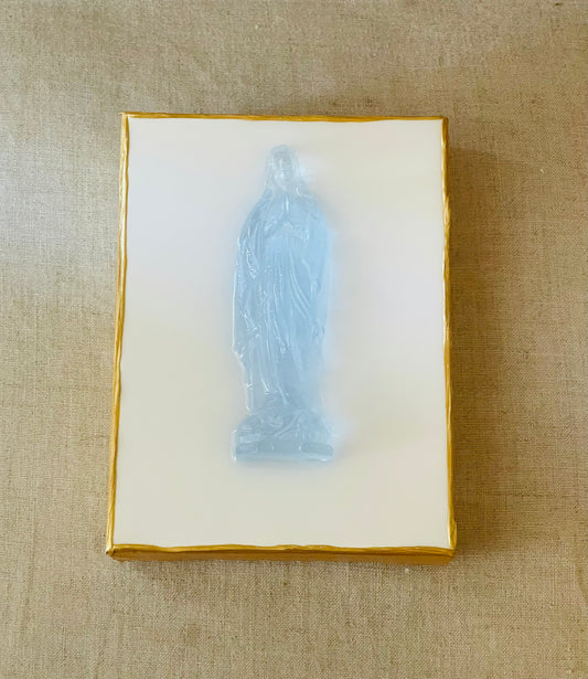 Light Blue Mary on a White 6x8 Canvas