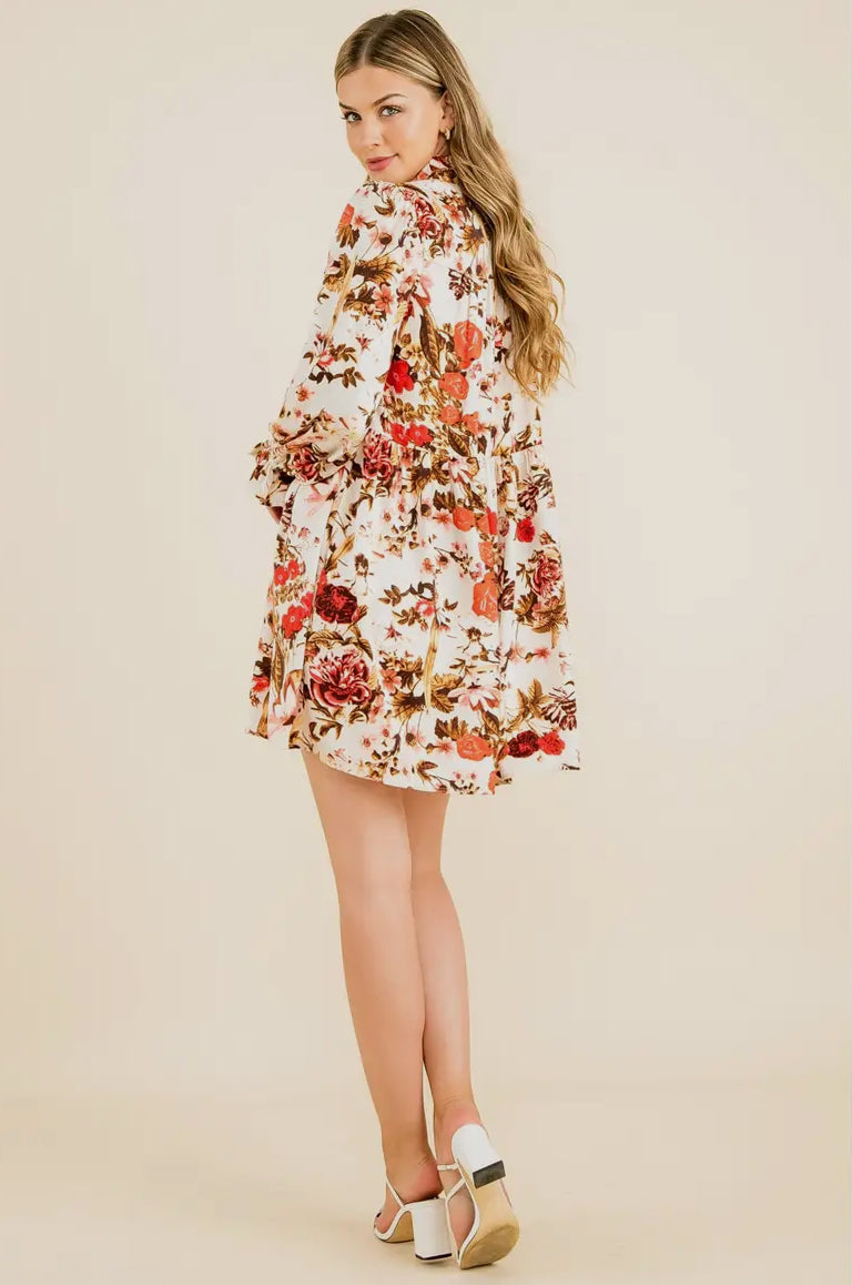 Floral Print Button Up Dress