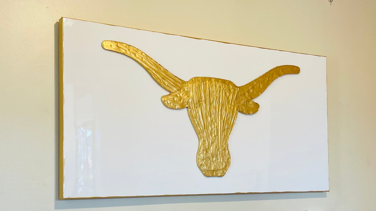Gold Texture Longhorn on 24x48 Canvas