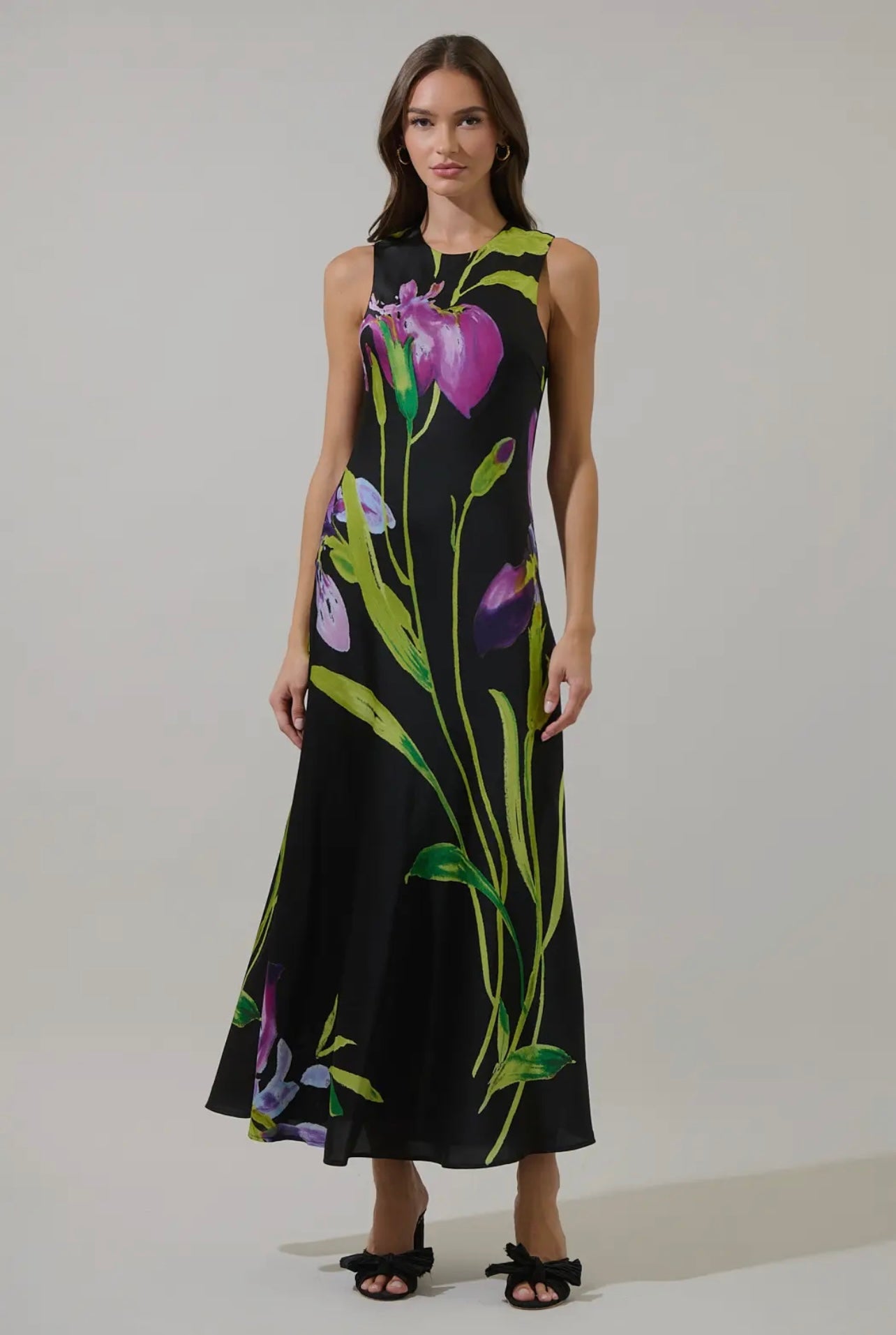 Iris Satin Midi Dress