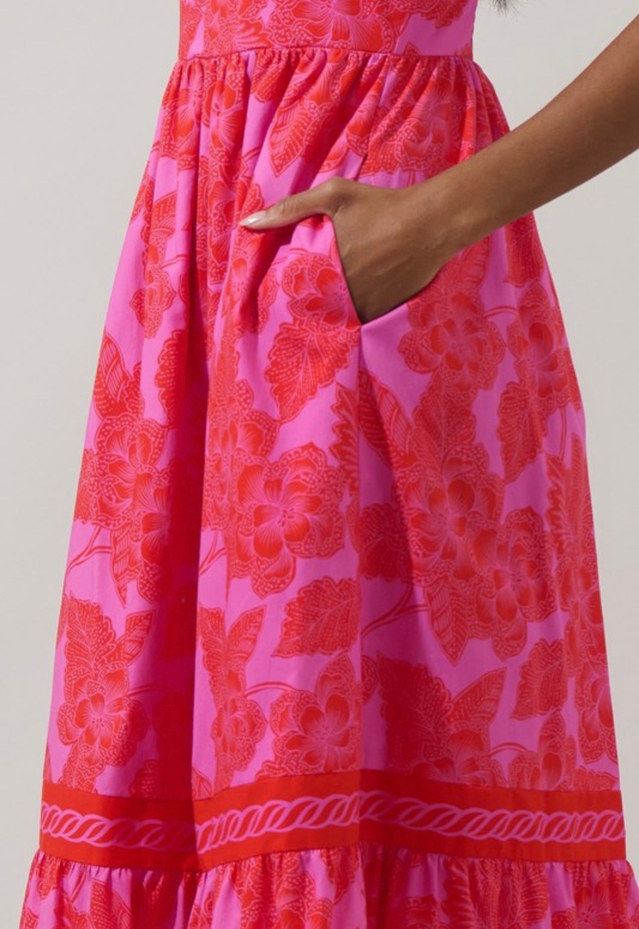 Rency Floral Pime Smocked Maxi Dress