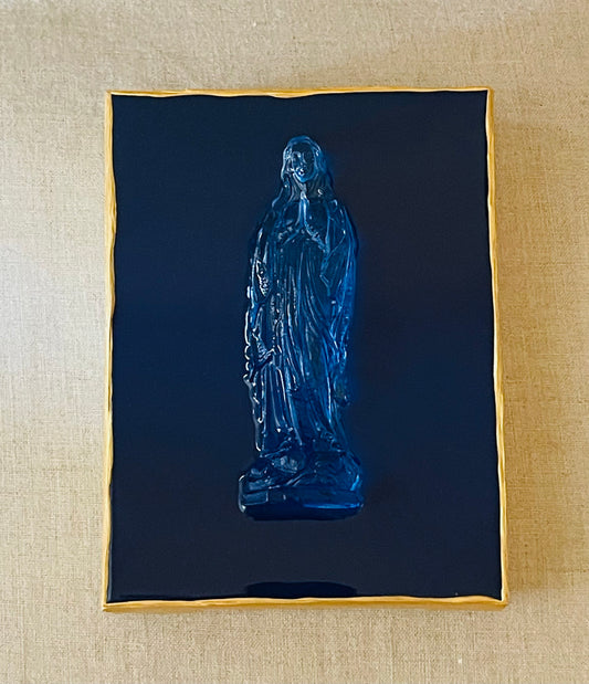 Blue Mary on a Navy 6x8 Canvas