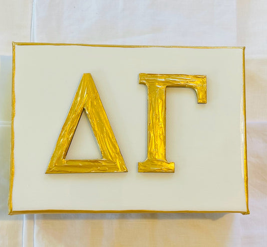 Delta Gamma Gold Letters on 5x7