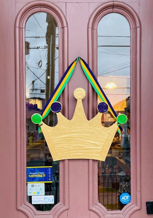 Mardi Gras Crown 18” Door Hanger