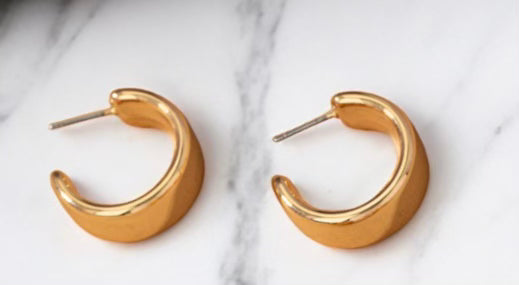 Gold C-Shape Hoops