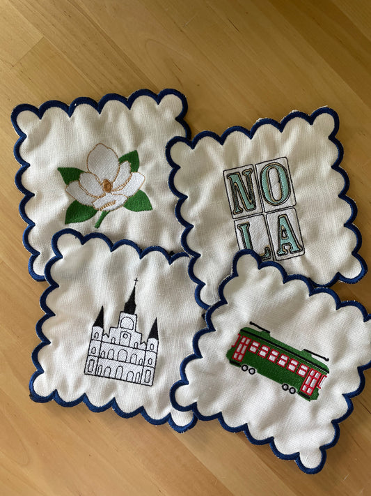 Linen Cocktail Napkins - "NOLA"