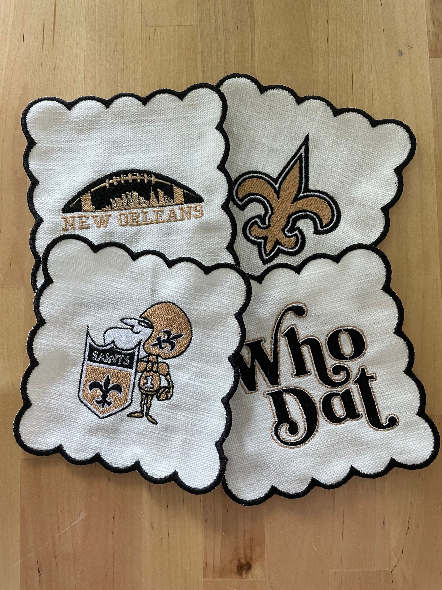 Linen Cocktail Napkins - "Who Dat"